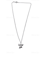 Sold-Tiffany 
Co Sterling Silver 925 Bow Pendant Necklace