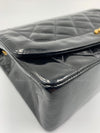 CHANEL Black Patent Leather Medium Diana Flap Crossbody Bag Gold hardware