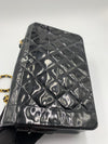 CHANEL Black Patent Leather Medium Diana Flap Crossbody Bag Gold hardware