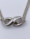 Sold-Tiffany 
Co 925 Silver Infinity Pendant with Double Chain Necklace