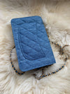 CHANEL Blue Denim Wallet-on-the-chain WOC Pearl Crush Crossbody Flap Bag