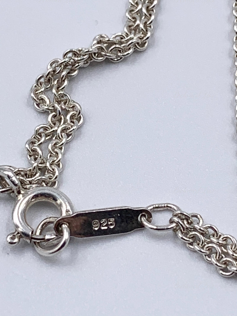 Sold-Tiffany 
Co 925 Silver Infinity Pendant with Double Chain Necklace