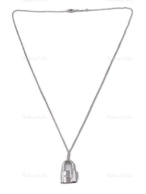 Sold-Tiffany 
Co 925 Silver 1837 Lock with Necklace