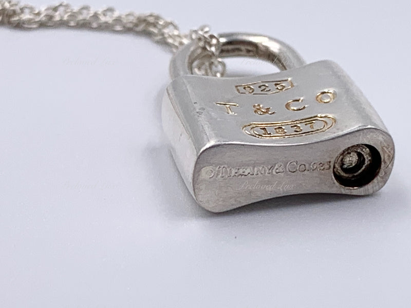 Sold-Tiffany 
Co 925 Silver 1837 Lock with Necklace