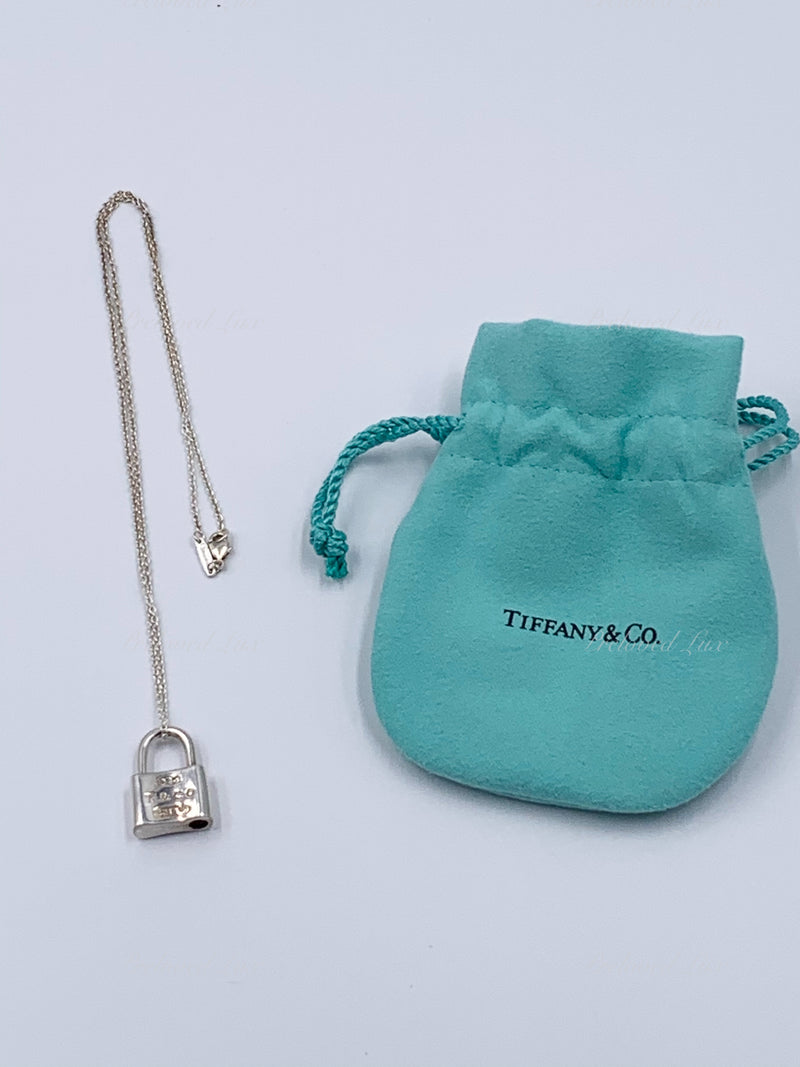 Sold-Tiffany 
Co 925 Silver 1837 Lock with Necklace