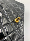 CHANEL Black Patent Leather Medium Diana Flap Crossbody Bag Gold hardware