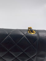 Sold-CHANEL Lambskin Medium Diana Single Chain Single Flap Bag Black/gold