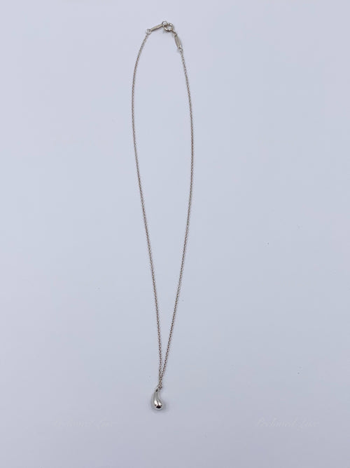 Sold-Tiffany 
Co 925 Silver Elsa Peretti Tear drop Pendant Necklace