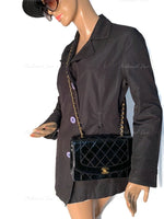 CHANEL Black Patent Leather Medium Diana Flap Crossbody Bag Gold hardware