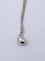 Sold-Tiffany 
Co 925 Silver Elsa Peretti Tear drop Pendant Necklace