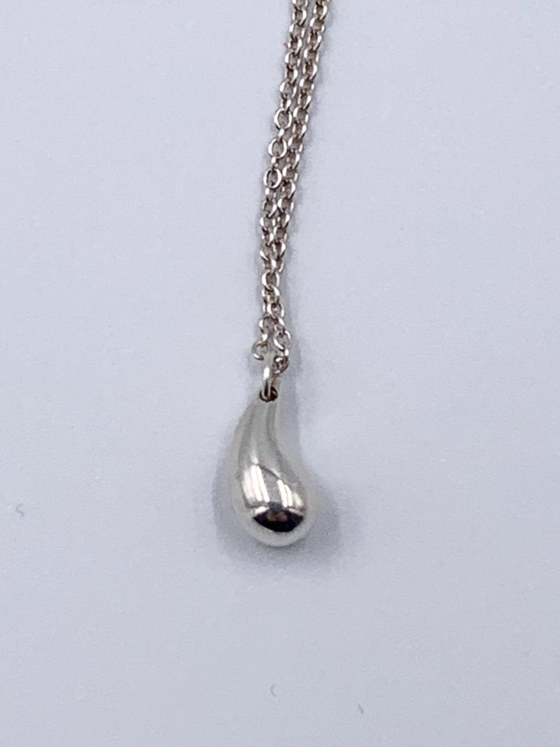 Sold-Tiffany 
Co 925 Silver Elsa Peretti Tear drop Pendant Necklace