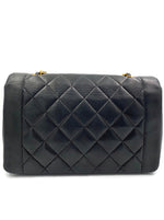 Sold-CHANEL Lambskin Medium Diana Single Chain Single Flap Bag Black/gold