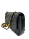 Sold-CHANEL Lambskin Medium Diana Single Chain Single Flap Bag Black/gold