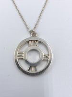 Sold-Tiffany 
Co 925 Silver Atlas Collection Medallion Pendant Necklace