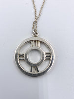 Sold-Tiffany 
Co 925 Silver Atlas Collection Medallion Pendant Necklace