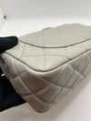 Sold-CHANEL Grey Lambskin Mini Rectangular Pearl Crush Flap Bag