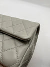 Sold-CHANEL Grey Lambskin Mini Rectangular Pearl Crush Flap Bag