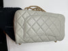 Sold-CHANEL Grey Lambskin Mini Rectangular Pearl Crush Flap Bag