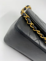 Sold-CHANEL Lambskin Small Diana Single Chain Single Flap Bag Black/gold