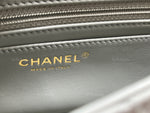 Sold-CHANEL Grey Lambskin Mini Rectangular Pearl Crush Flap Bag