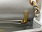 Sold-CHANEL Grey Lambskin Mini Rectangular Pearl Crush Flap Bag