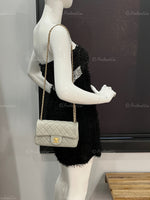 Sold-CHANEL Grey Lambskin Mini Rectangular Pearl Crush Flap Bag