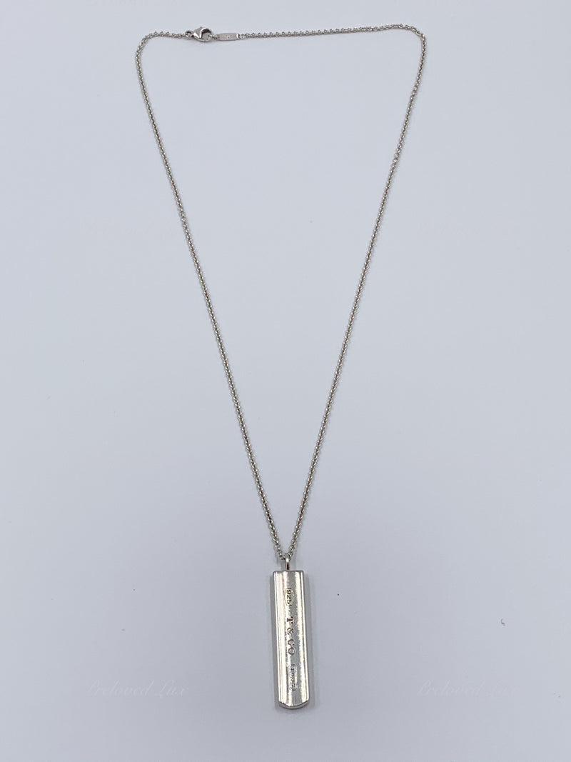 Sold-Tiffany 
Co 925 Silver 1837 Bar Pendant with Necklace