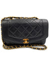 Sold-CHANEL Lambskin Small Diana Single Chain Single Flap Bag Black/gold