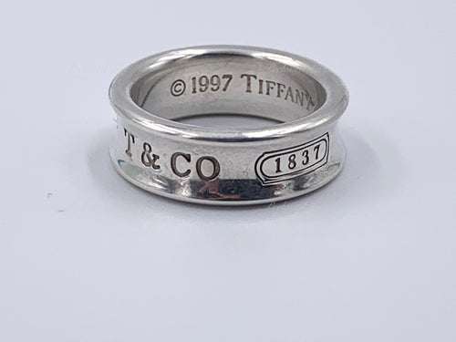 Sold-Tiffany 
Co 925 Silver 1837 Ring Size 6