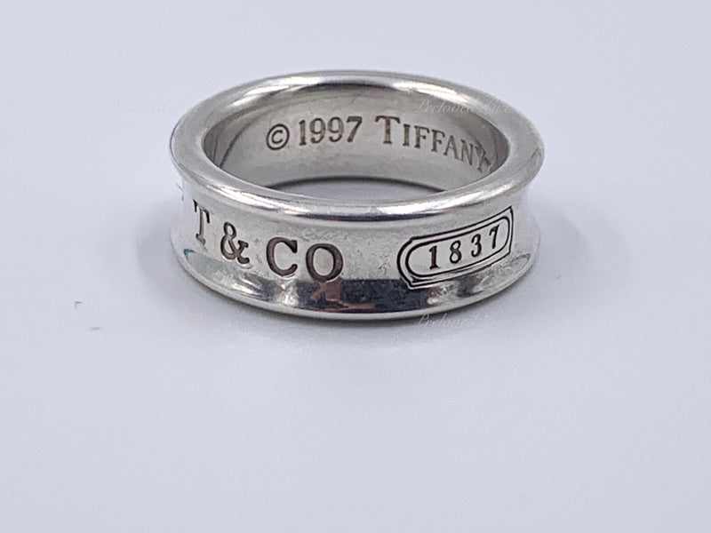 Sold-Tiffany 
Co 925 Silver 1837 Ring Size 6