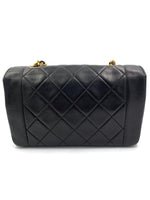 Sold-CHANEL Lambskin Small Diana Single Chain Single Flap Bag Black/gold