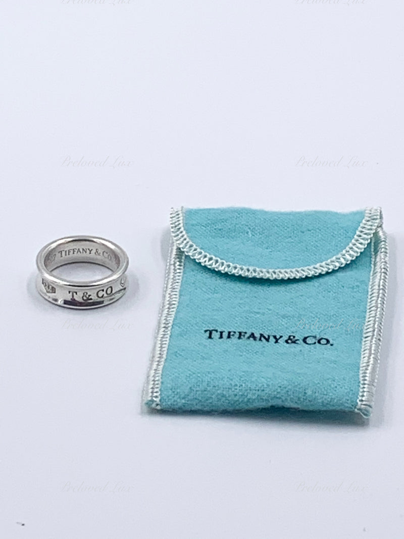 Sold-Tiffany 
Co 925 Silver 1837 Ring Size 6