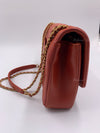 CHANEL Orange Red Lambskin Reissue Medium Diana Flap Crossbody Bag Gold hardware