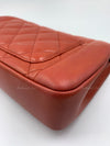 CHANEL Orange Red Lambskin Reissue Medium Diana Flap Crossbody Bag Gold hardware