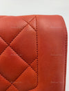 CHANEL Orange Red Lambskin Reissue Medium Diana Flap Crossbody Bag Gold hardware