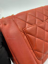 CHANEL Orange Red Lambskin Reissue Medium Diana Flap Crossbody Bag Gold hardware