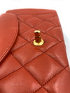 CHANEL Orange Red Lambskin Reissue Medium Diana Flap Crossbody Bag Gold hardware