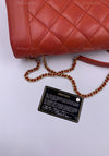 CHANEL Orange Red Lambskin Reissue Medium Diana Flap Crossbody Bag Gold hardware