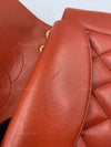 CHANEL Orange Red Lambskin Reissue Medium Diana Flap Crossbody Bag Gold hardware