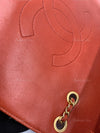 CHANEL Orange Red Lambskin Reissue Medium Diana Flap Crossbody Bag Gold hardware