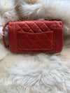 CHANEL Orange Red Lambskin Reissue Medium Diana Flap Crossbody Bag Gold hardware