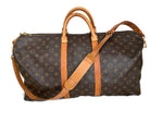 Sold-LOUIS VUITTON Monogram Keepall Bandoulière 55 with Strap Travel Bag