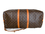 Sold-LOUIS VUITTON Monogram Keepall Bandoulière 55 with Strap Travel Bag