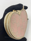 Sold-GUCCI GG Logo Monogram Pink Heart Coin Case