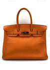 HERMES Birkin 35 Clemence Leather Orange Palladium hardware