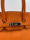 HERMES Birkin 35 Clemence Leather Orange Palladium hardware