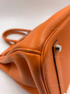 HERMES Birkin 35 Clemence Leather Orange Palladium hardware