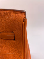 HERMES Birkin 35 Clemence Leather Orange Palladium hardware