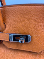 HERMES Birkin 35 Clemence Leather Orange Palladium hardware