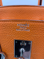 HERMES Birkin 35 Clemence Leather Orange Palladium hardware